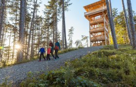 Familie vor dem Aussichtsturm Lanzenkirchen, © Wiener Alpen, Martin Fülöp