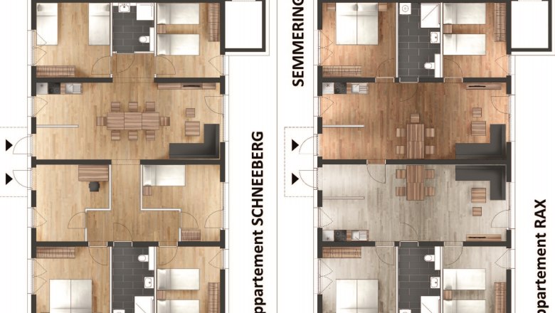 Room layout vacation bungalows Vital, © Peter Hecht